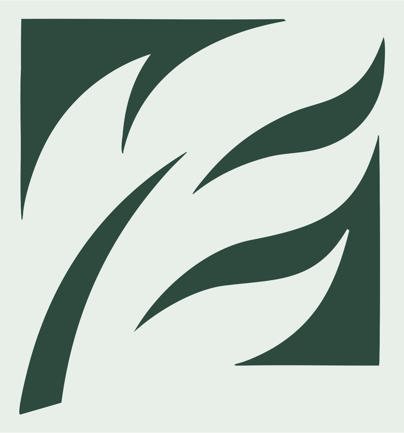 Negative Space Feather Slash Mark #e8efe9/#2d4a3e
