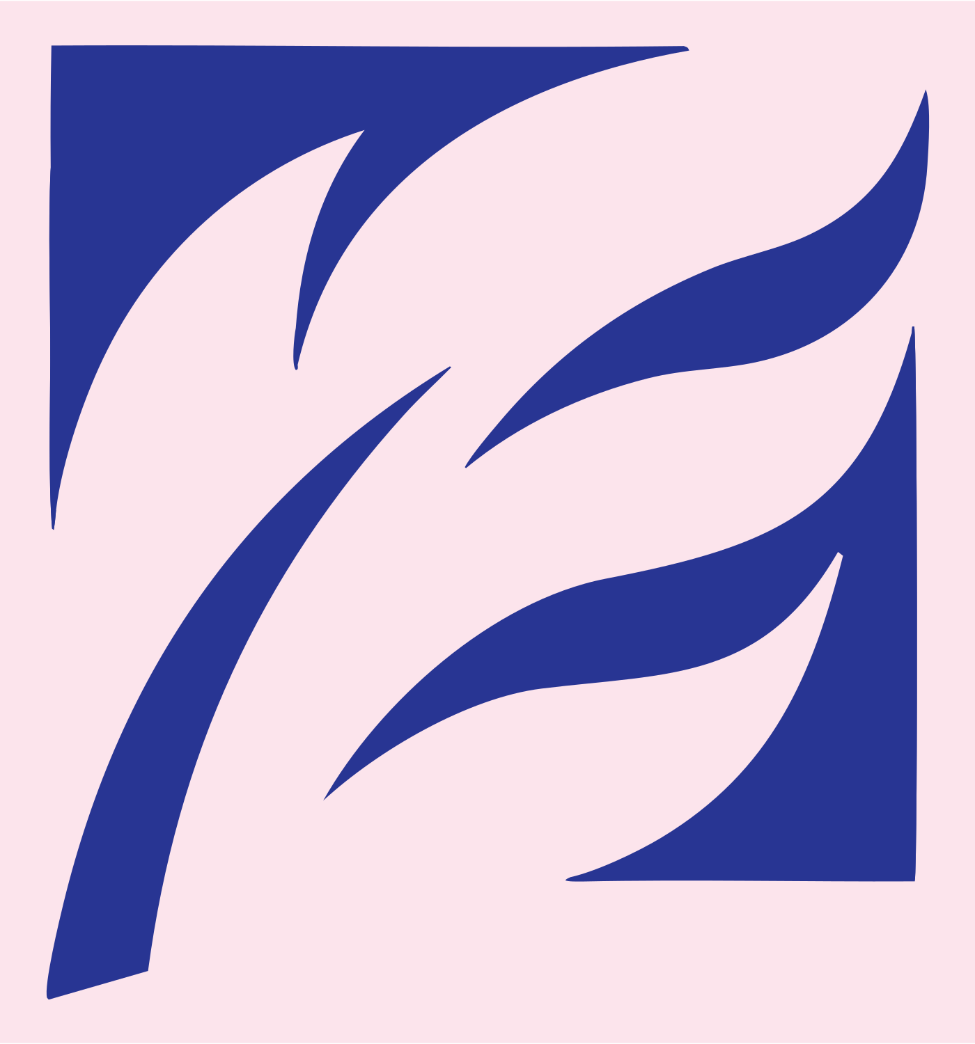 Negative Space Feather Slash Mark #fce4ec/#283593