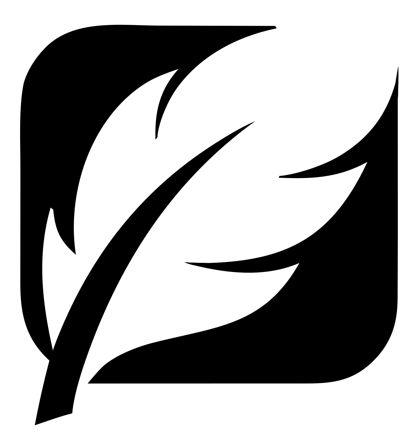 Negative Space Feather Rounded Crest #ffffff/#000000