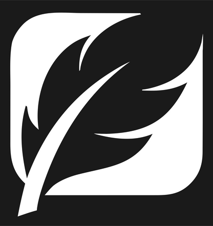 Negative Space Feather Rounded Crest #1a1a1a/#ffffff
