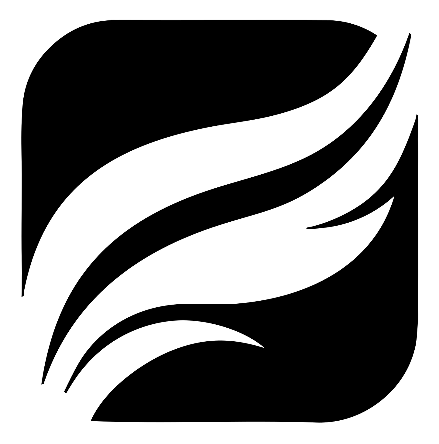 Negative Space Feather Wave Mark #ffffff/#000000