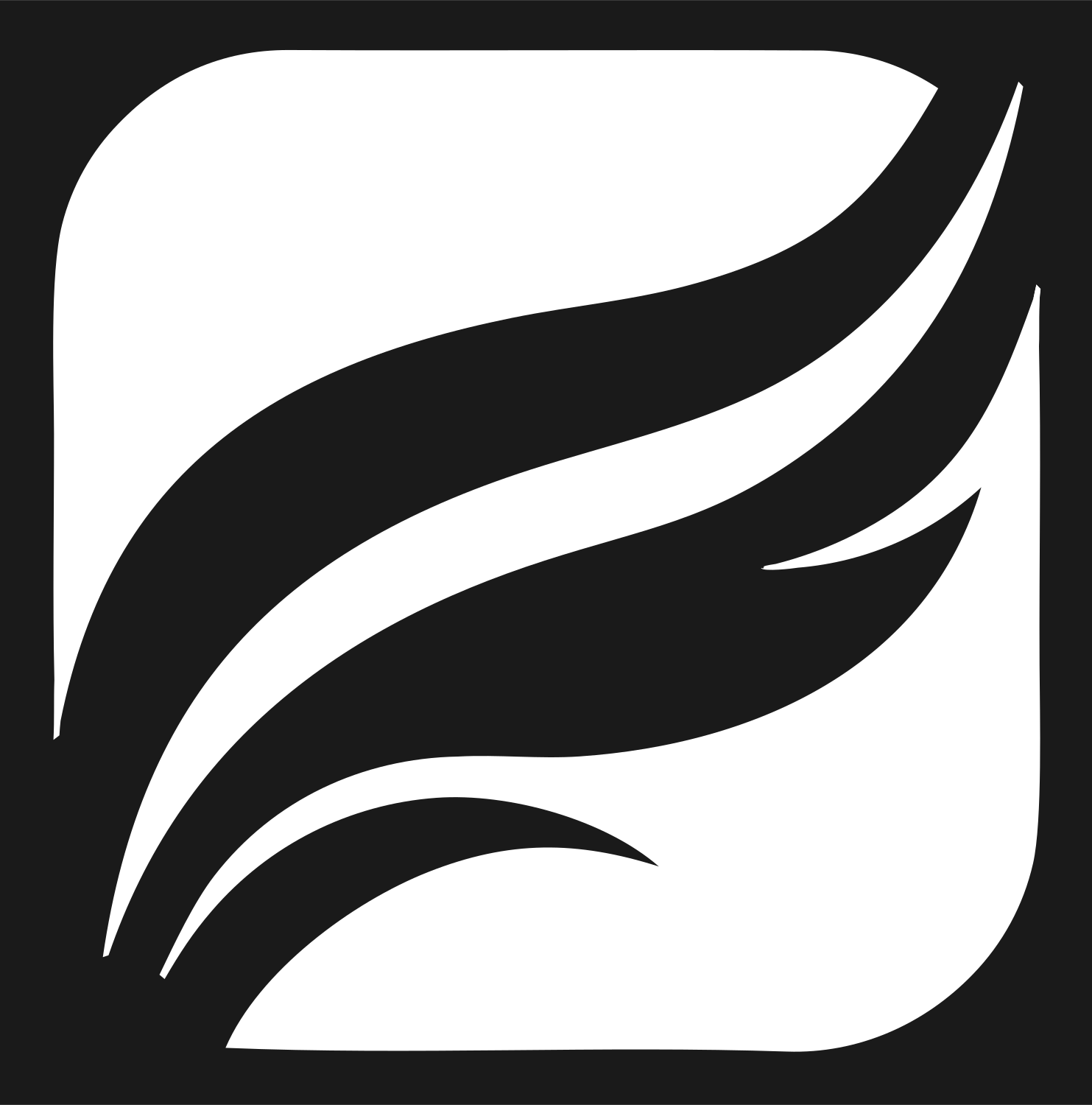 Negative Space Feather Wave Mark #1a1a1a/#ffffff