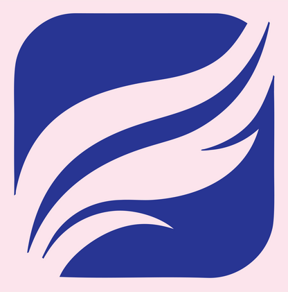 Negative Space Feather Wave Mark #fce4ec/#283593