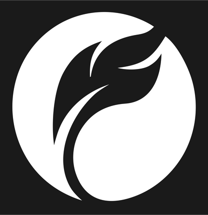 Negative Space Feather Circle Logo #1a1a1a/#ffffff