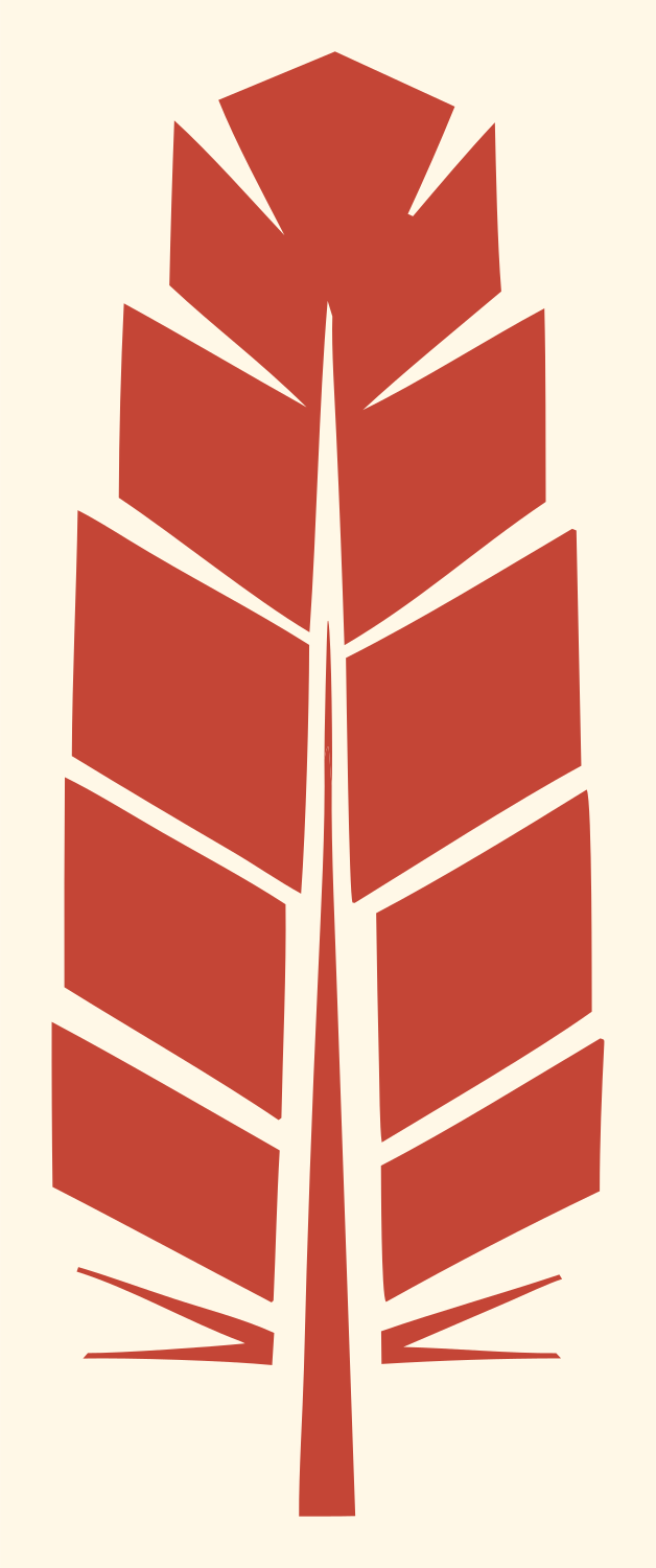 Segmented Feather Panel Logo #fff8e7/#c44536