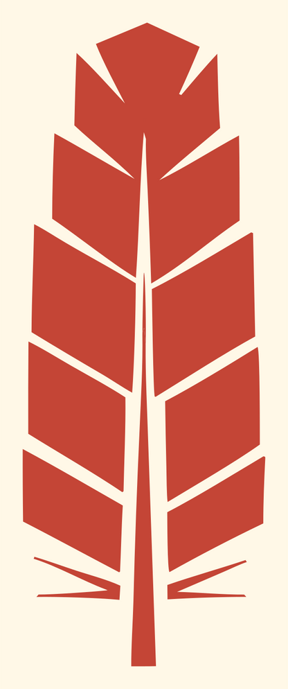Segmented Feather Panel Logo #fff8e7/#c44536