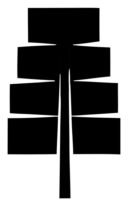 Bold Feather Stacked Badge #ffffff/#000000
