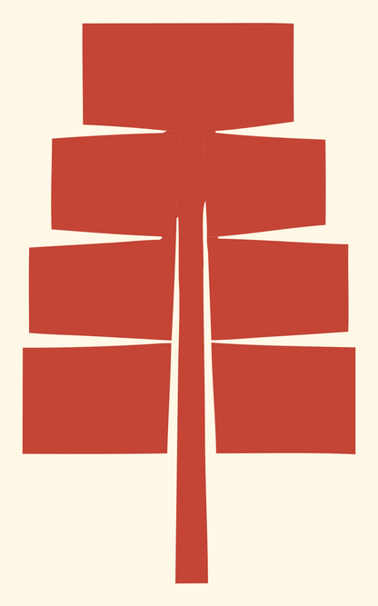 Bold Feather Stacked Badge #fff8e7/#c44536