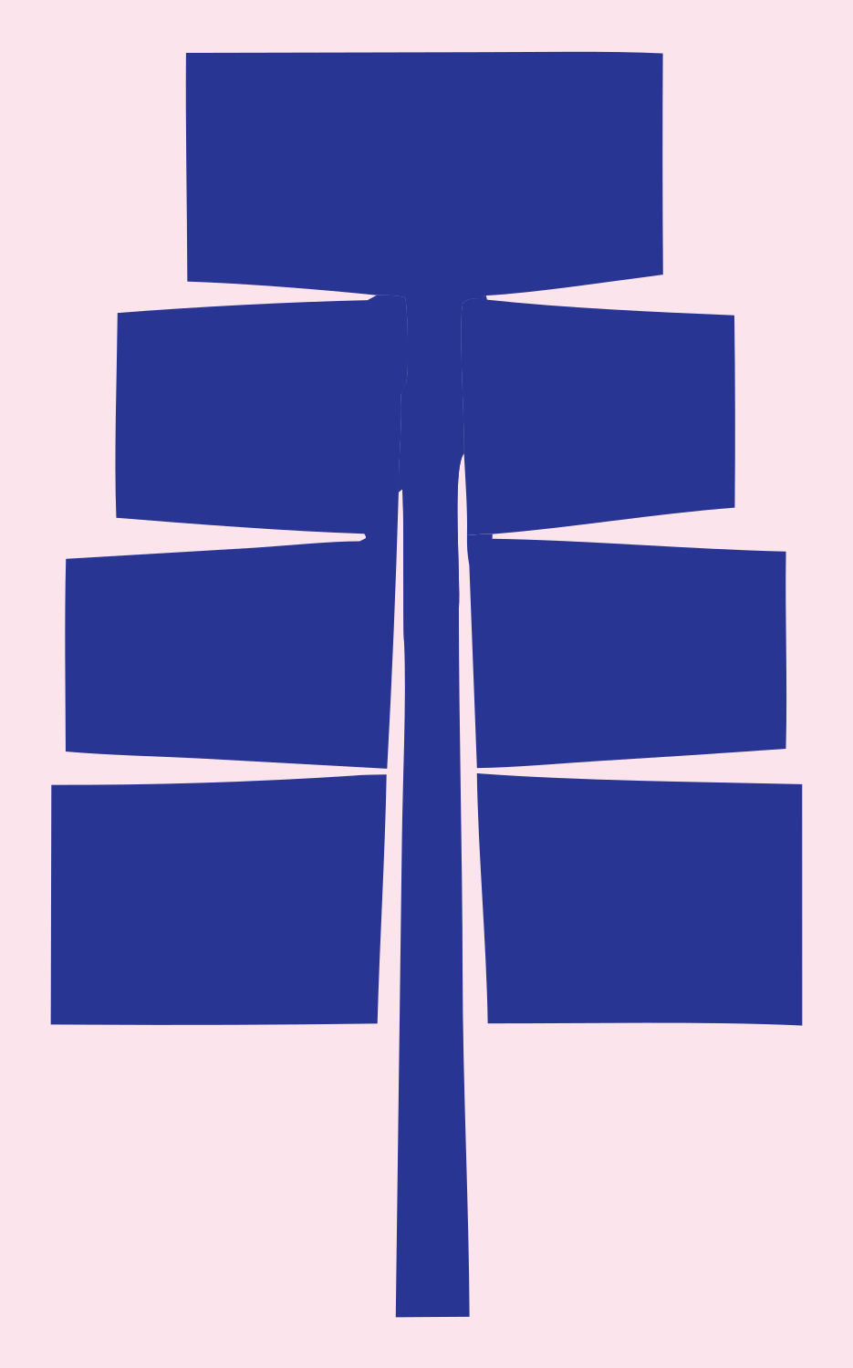 Bold Feather Stacked Badge #fce4ec/#283593