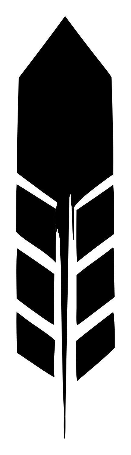 Heavy Feather Chevron Crest #ffffff/#000000