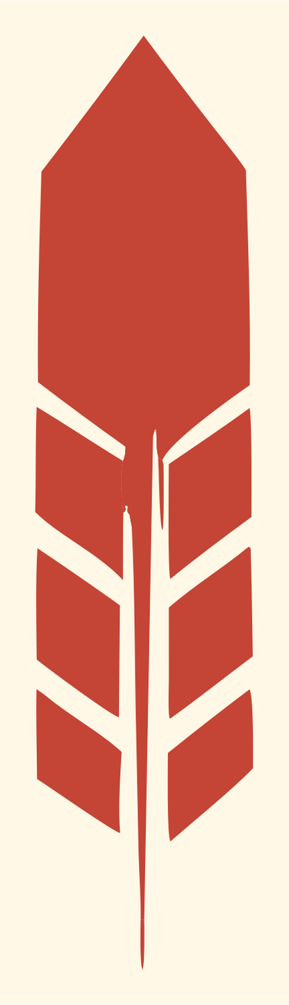 Heavy Feather Chevron Crest #fff8e7/#c44536