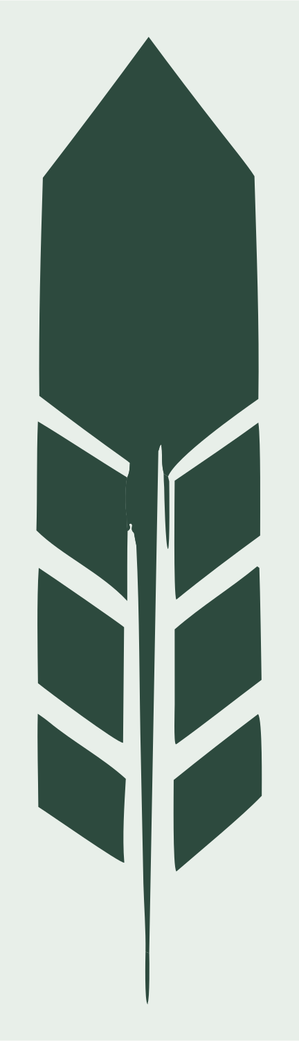 Heavy Feather Chevron Crest #e8efe9/#2d4a3e