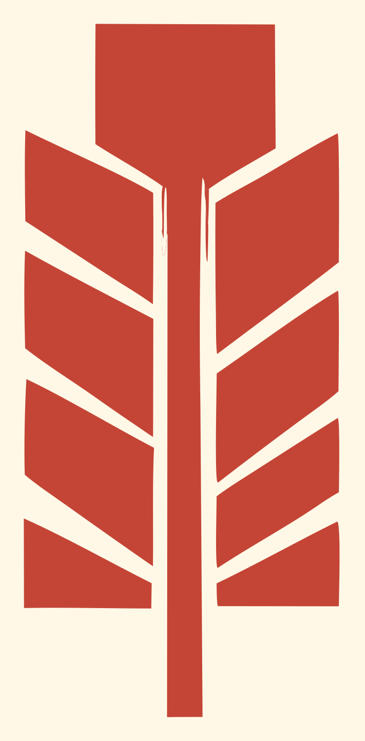Chunky Feather Striped Emblem #fff8e7/#c44536