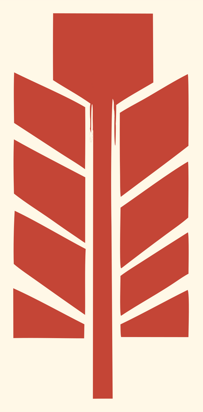 Chunky Feather Striped Emblem #fff8e7/#c44536