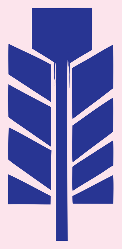 Chunky Feather Striped Emblem #fce4ec/#283593