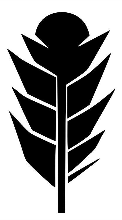 Chunky Feather Sun Crest #ffffff/#000000