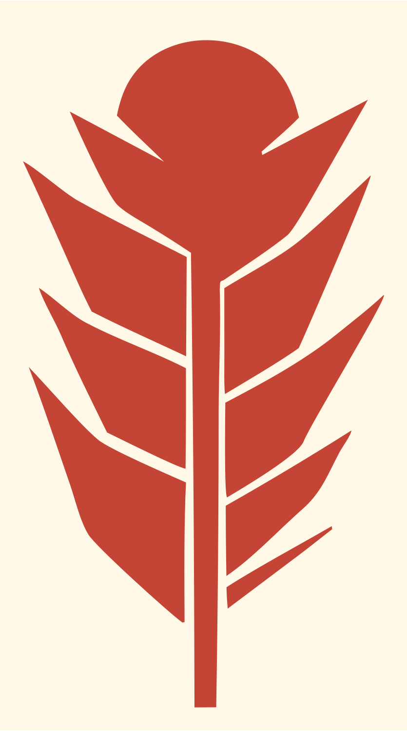 Chunky Feather Sun Crest #fff8e7/#c44536