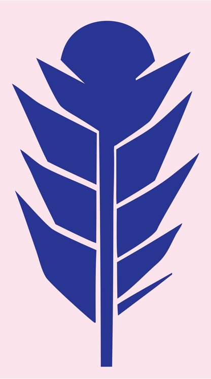 Chunky Feather Sun Crest #fce4ec/#283593