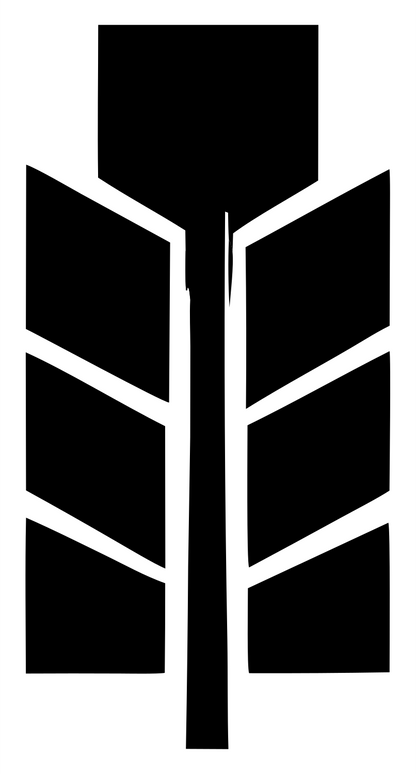 Geometric Feather Panel Crest #ffffff/#000000