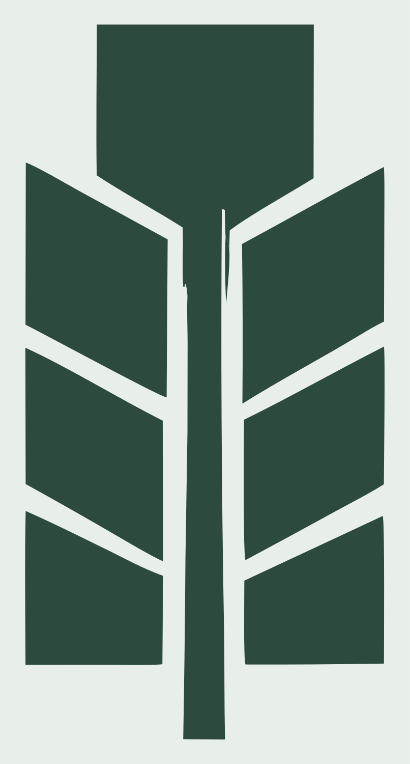 Geometric Feather Panel Crest #e8efe9/#2d4a3e