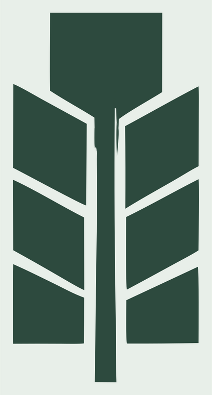 Geometric Feather Panel Crest #e8efe9/#2d4a3e