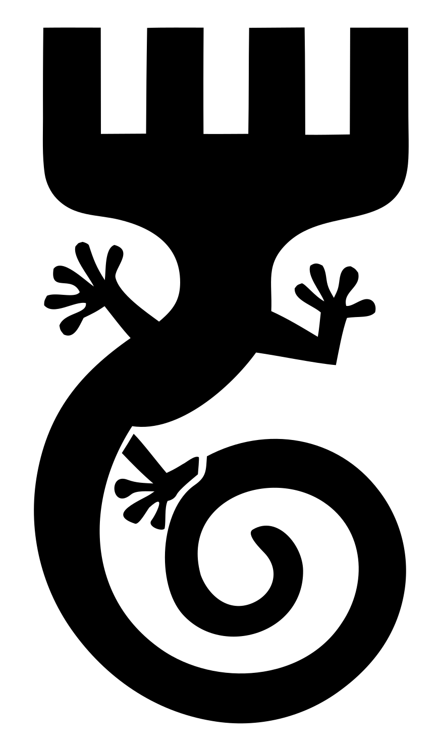 Tribal Gecko Spiral Emblem #ffffff/#000000