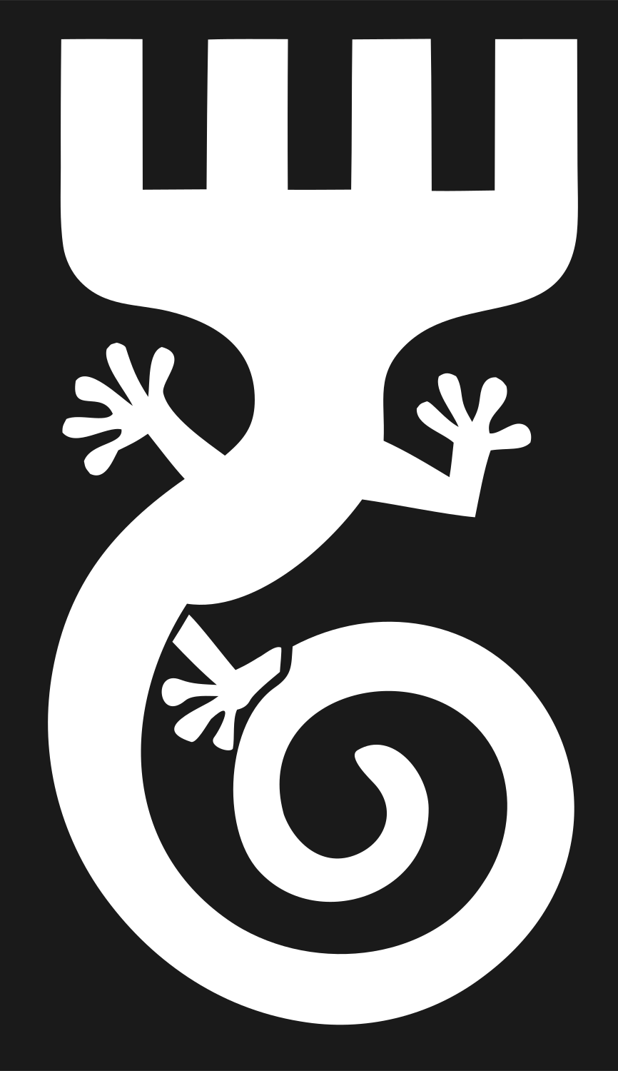 Tribal Gecko Spiral Emblem #1a1a1a/#ffffff