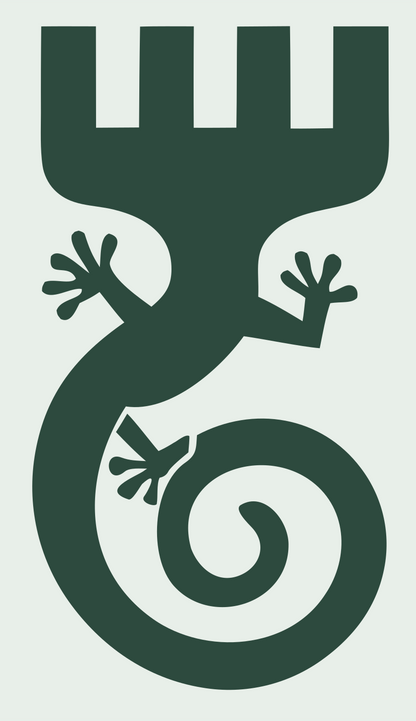 Tribal Gecko Spiral Emblem #e8efe9/#2d4a3e