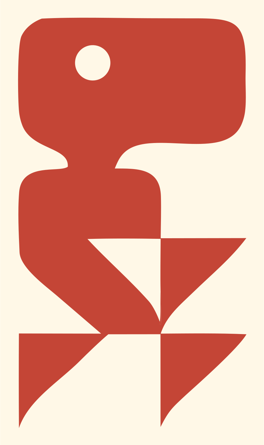 Geometric Gecko Totem Badge #fff8e7/#c44536