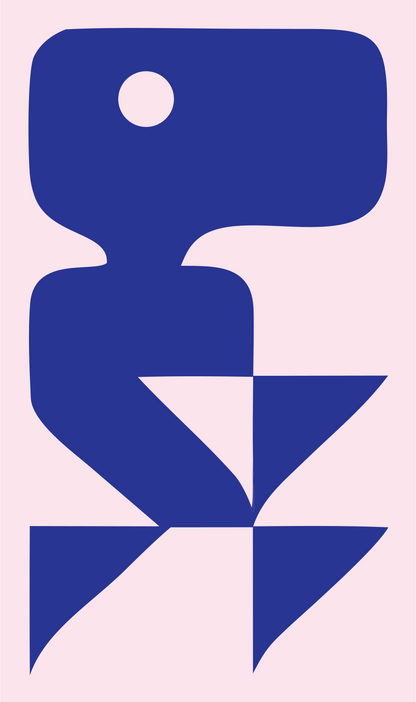 Geometric Gecko Totem Badge #fce4ec/#283593