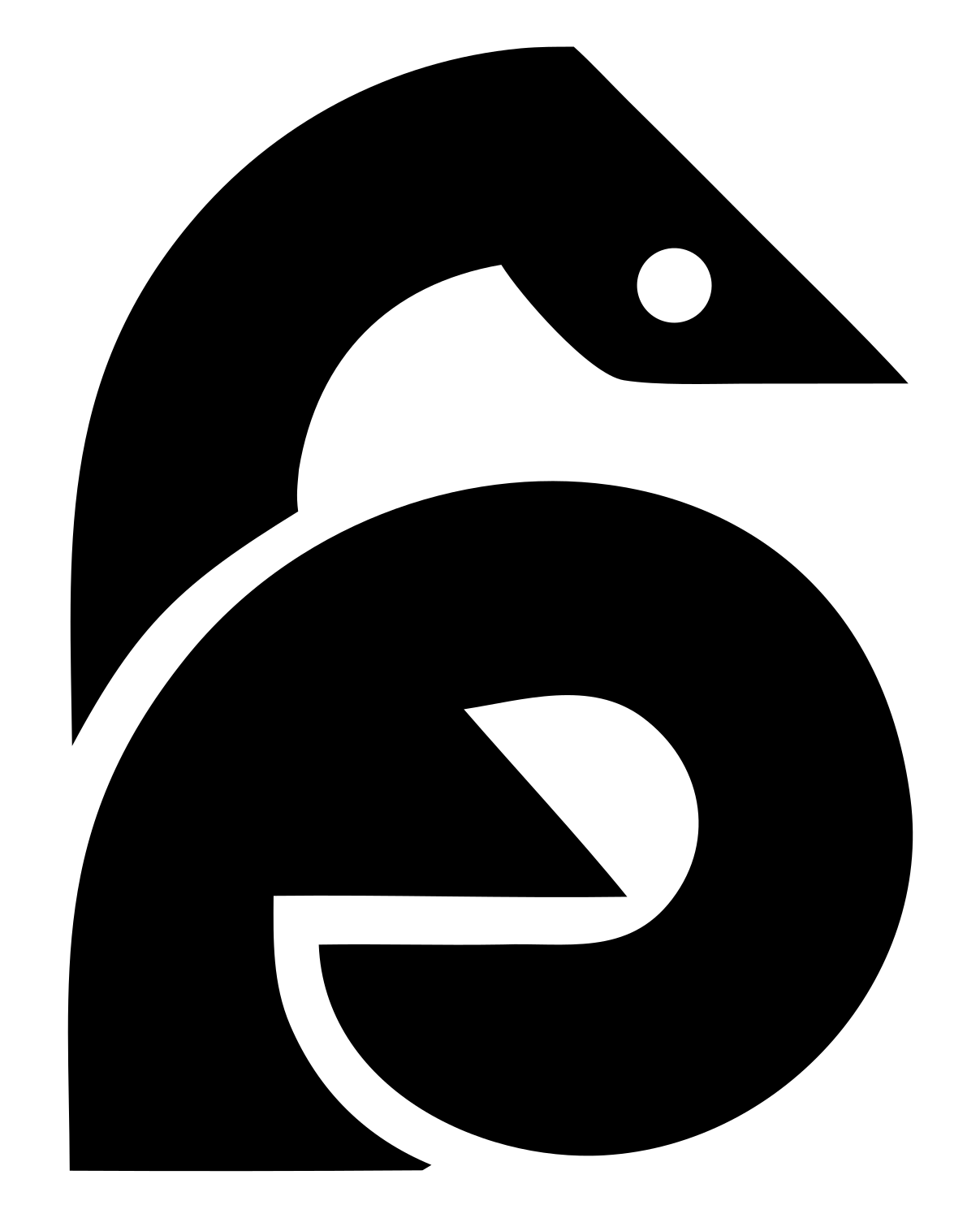 Geometric Gecko Coil Mark #ffffff/#000000