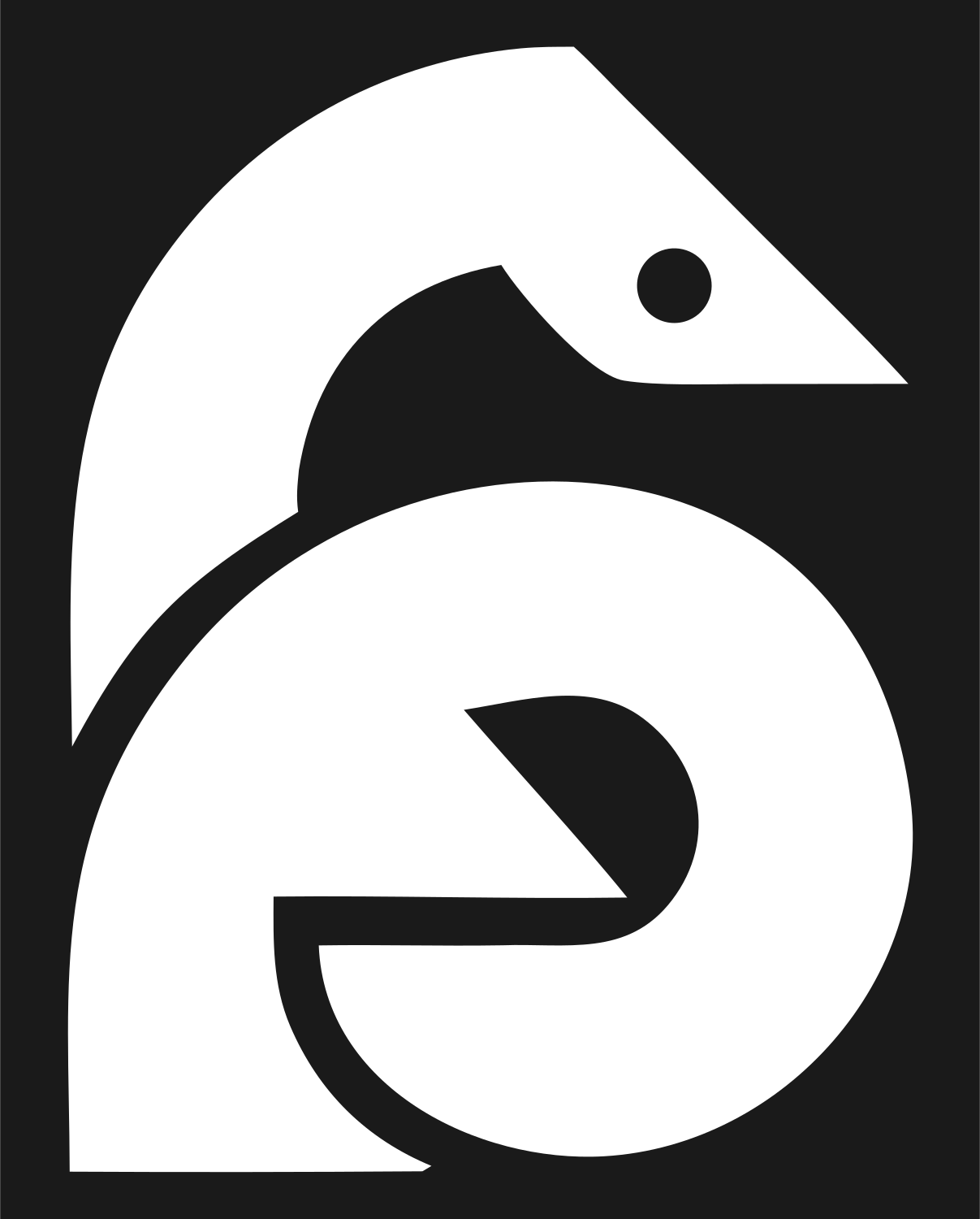 Geometric Gecko Coil Mark #1a1a1a/#ffffff
