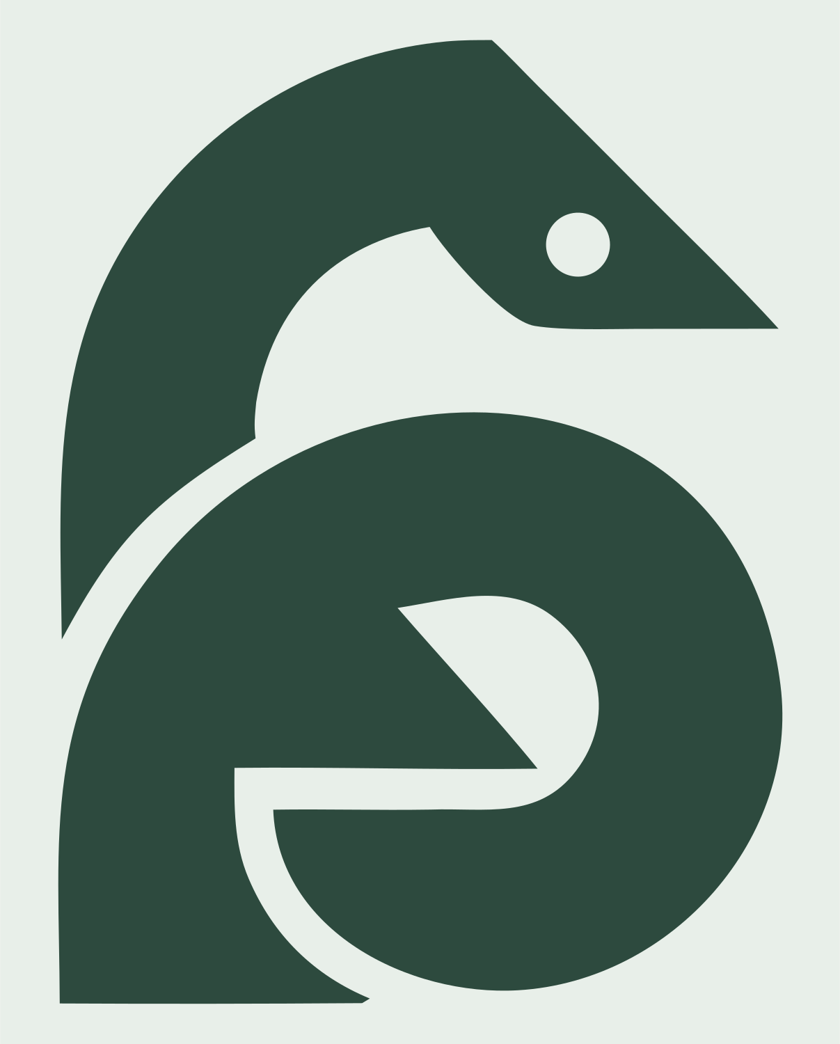 Geometric Gecko Coil Mark #e8efe9/#2d4a3e