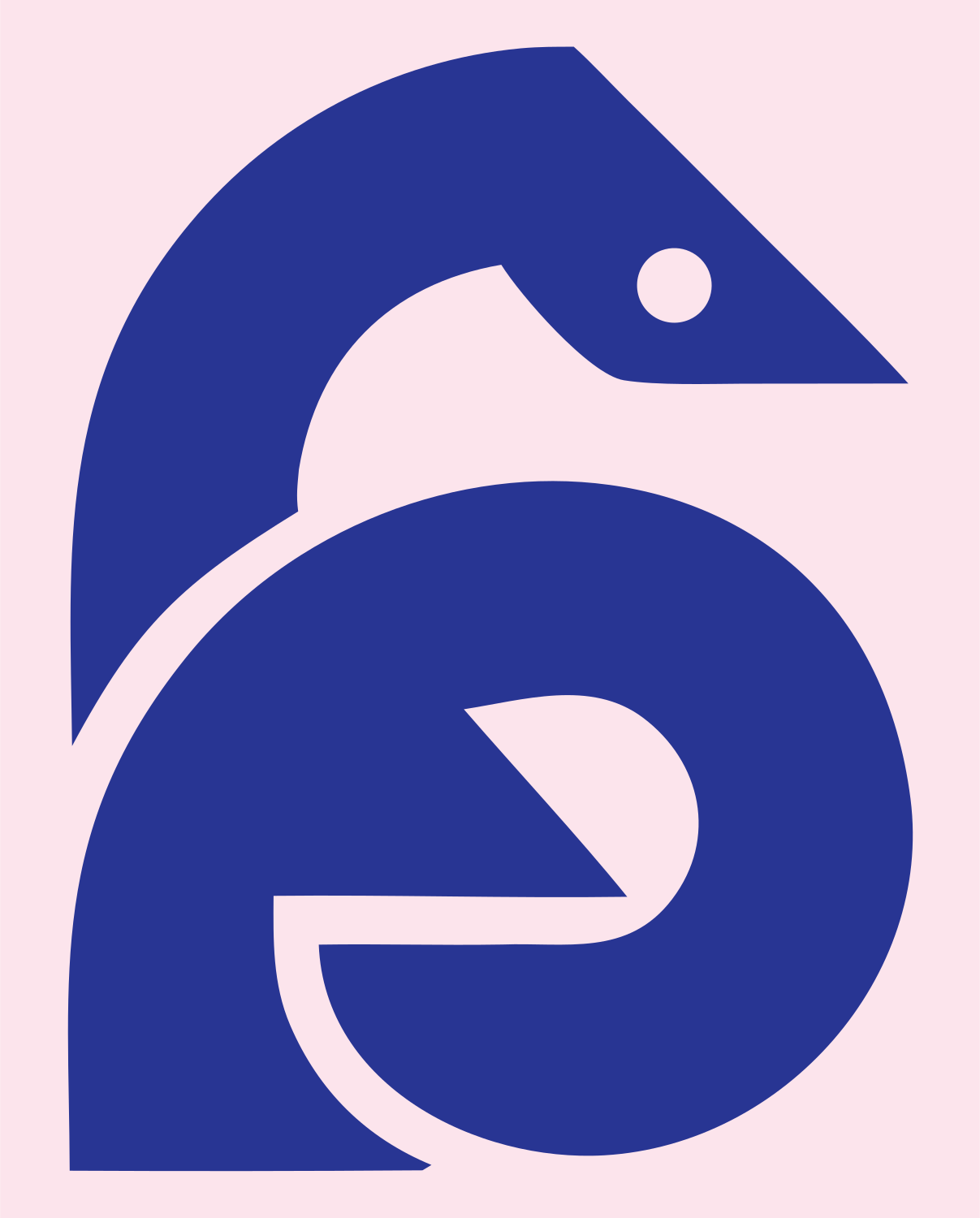 Geometric Gecko Coil Mark #fce4ec/#283593