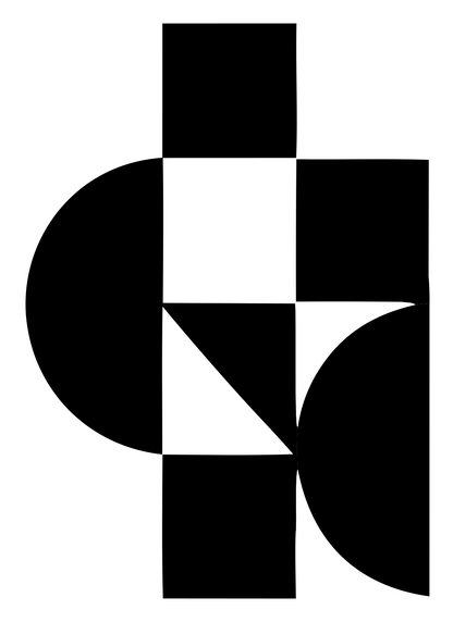 Bauhaus Gecko Grid Mark #ffffff/#000000