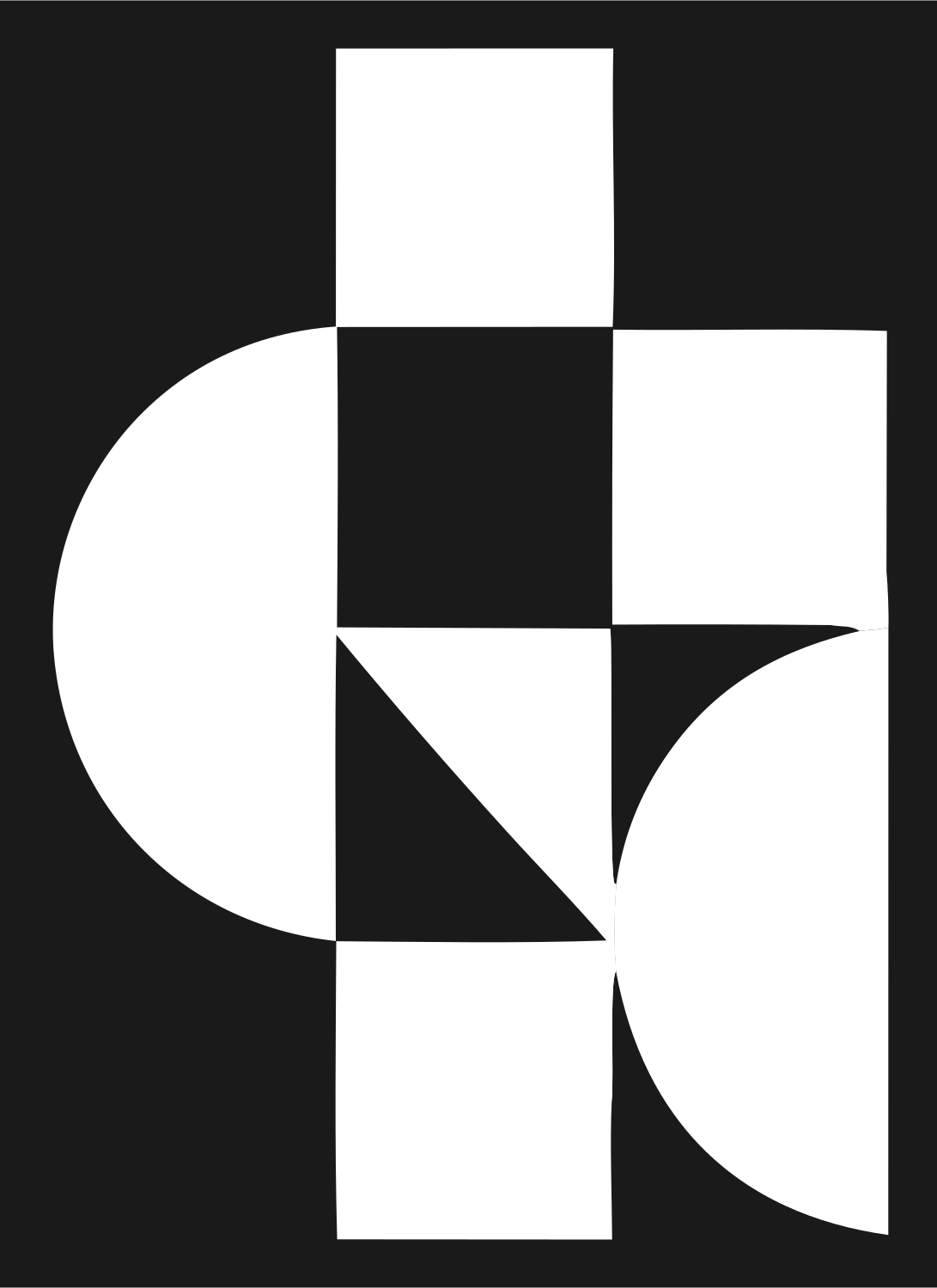 Bauhaus Gecko Grid Mark #1a1a1a/#ffffff