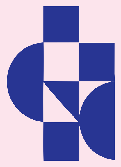 Bauhaus Gecko Grid Mark #fce4ec/#283593