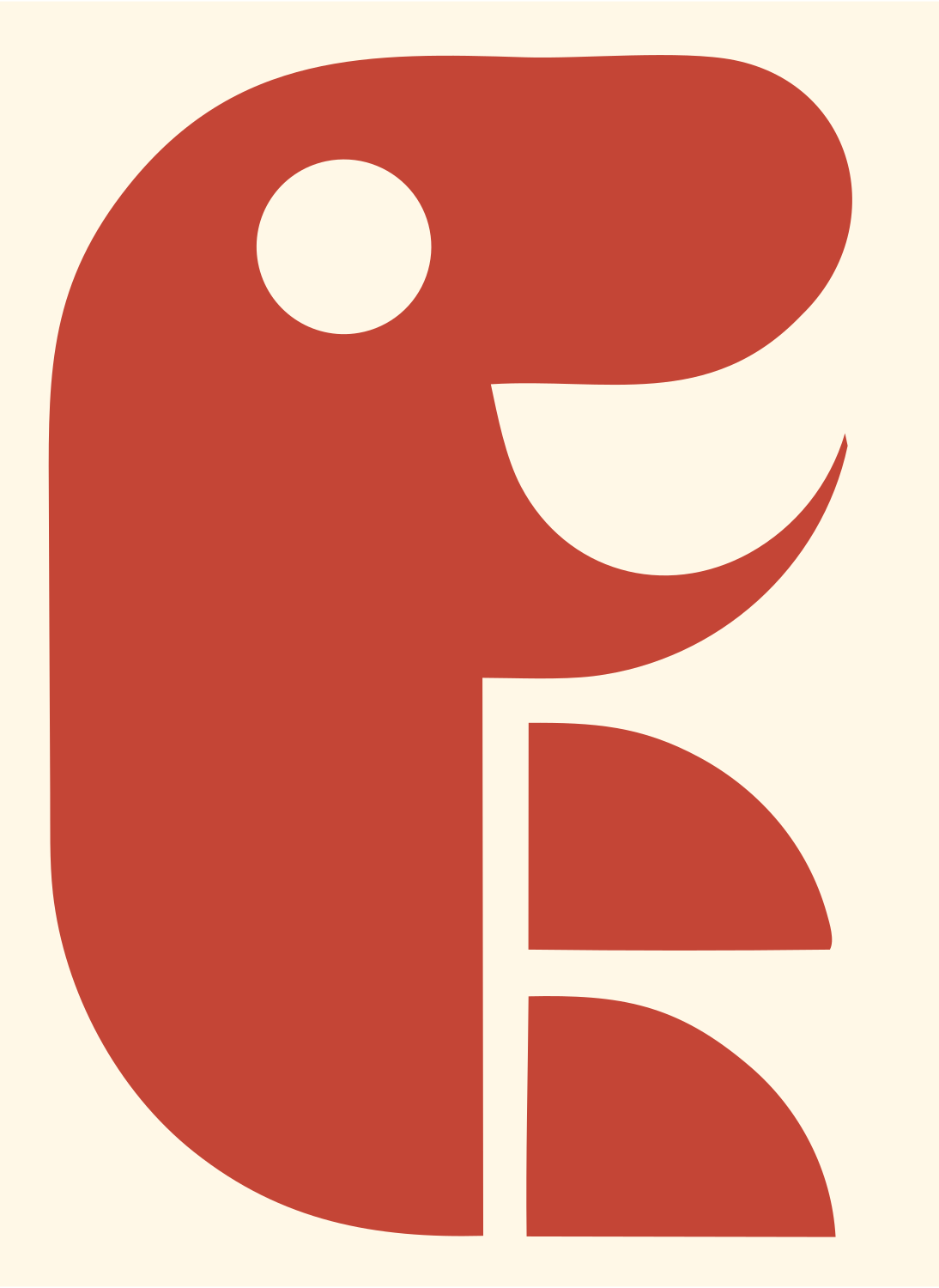 Bold Gecko Profile Crest #fff8e7/#c44536