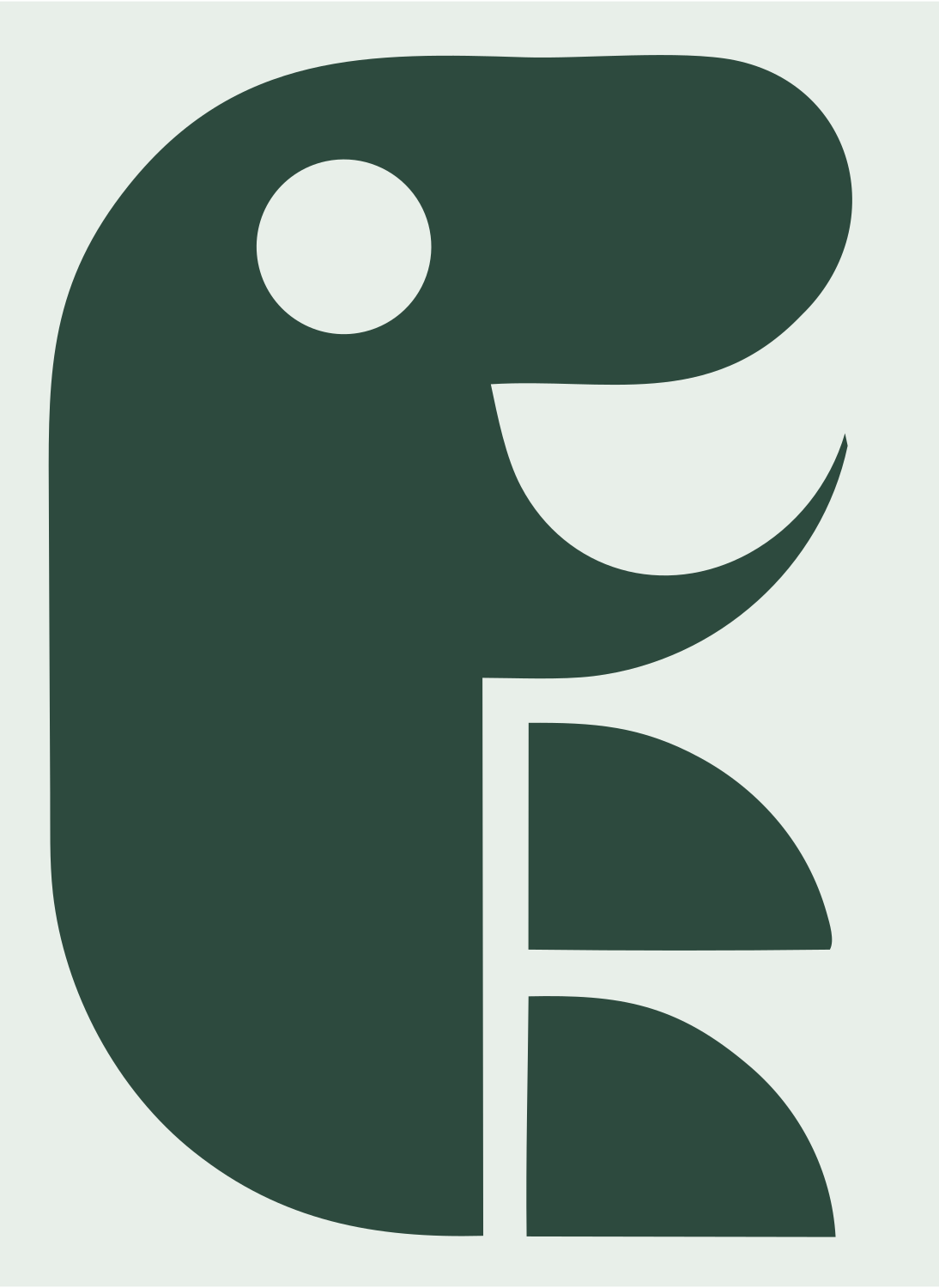 Bold Gecko Profile Crest #e8efe9/#2d4a3e