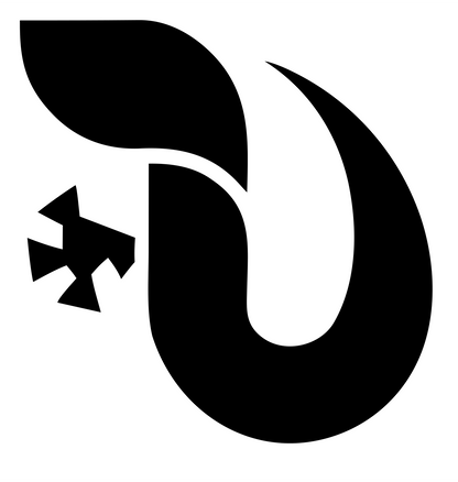 Negative Space Gecko Tail Logo #ffffff/#000000