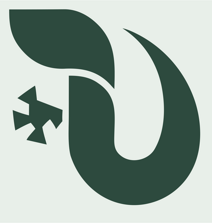 Negative Space Gecko Tail Logo #e8efe9/#2d4a3e