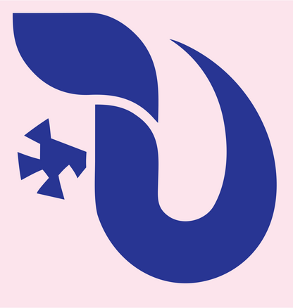 Negative Space Gecko Tail Logo #fce4ec/#283593