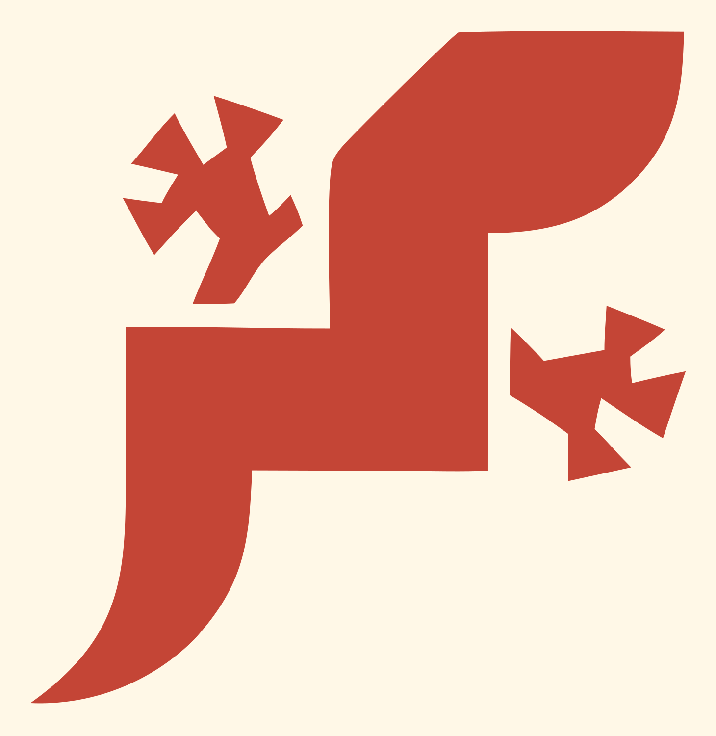 Angular Gecko Claw Mark #fff8e7/#c44536