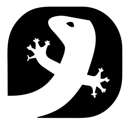 Negative Space Gecko Letter Mark #ffffff/#000000