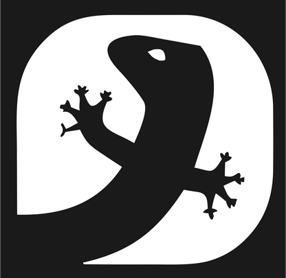 Negative Space Gecko Letter Mark #1a1a1a/#ffffff