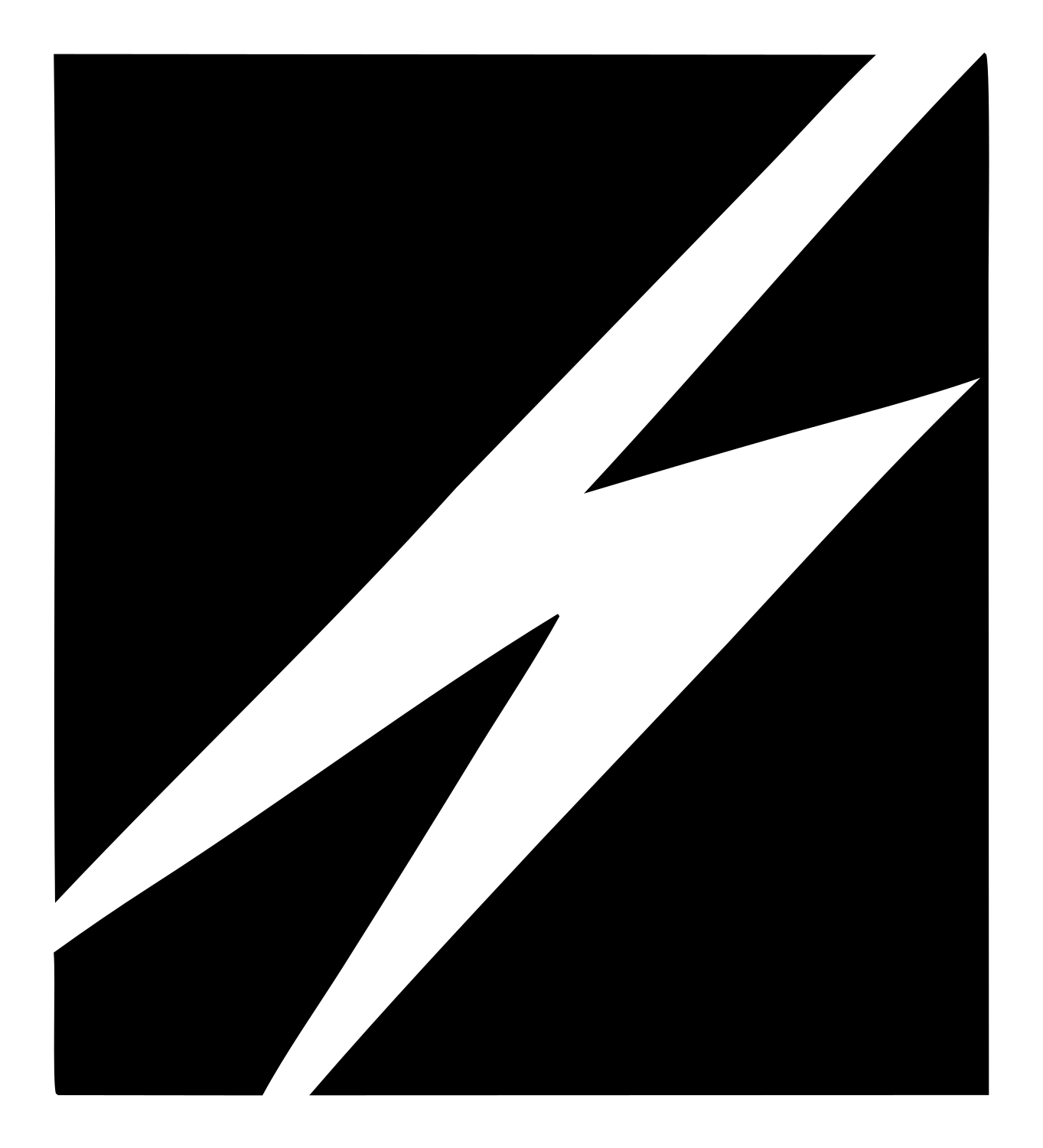 Lightning Bolt Square Badge #ffffff/#000000