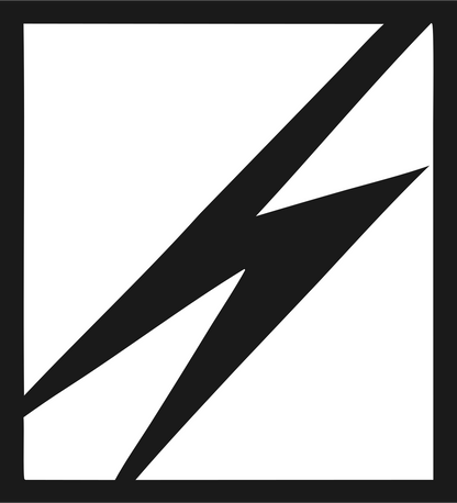 Lightning Bolt Square Badge #1a1a1a/#ffffff