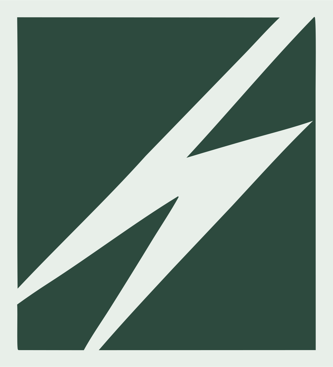Lightning Bolt Square Badge #e8efe9/#2d4a3e