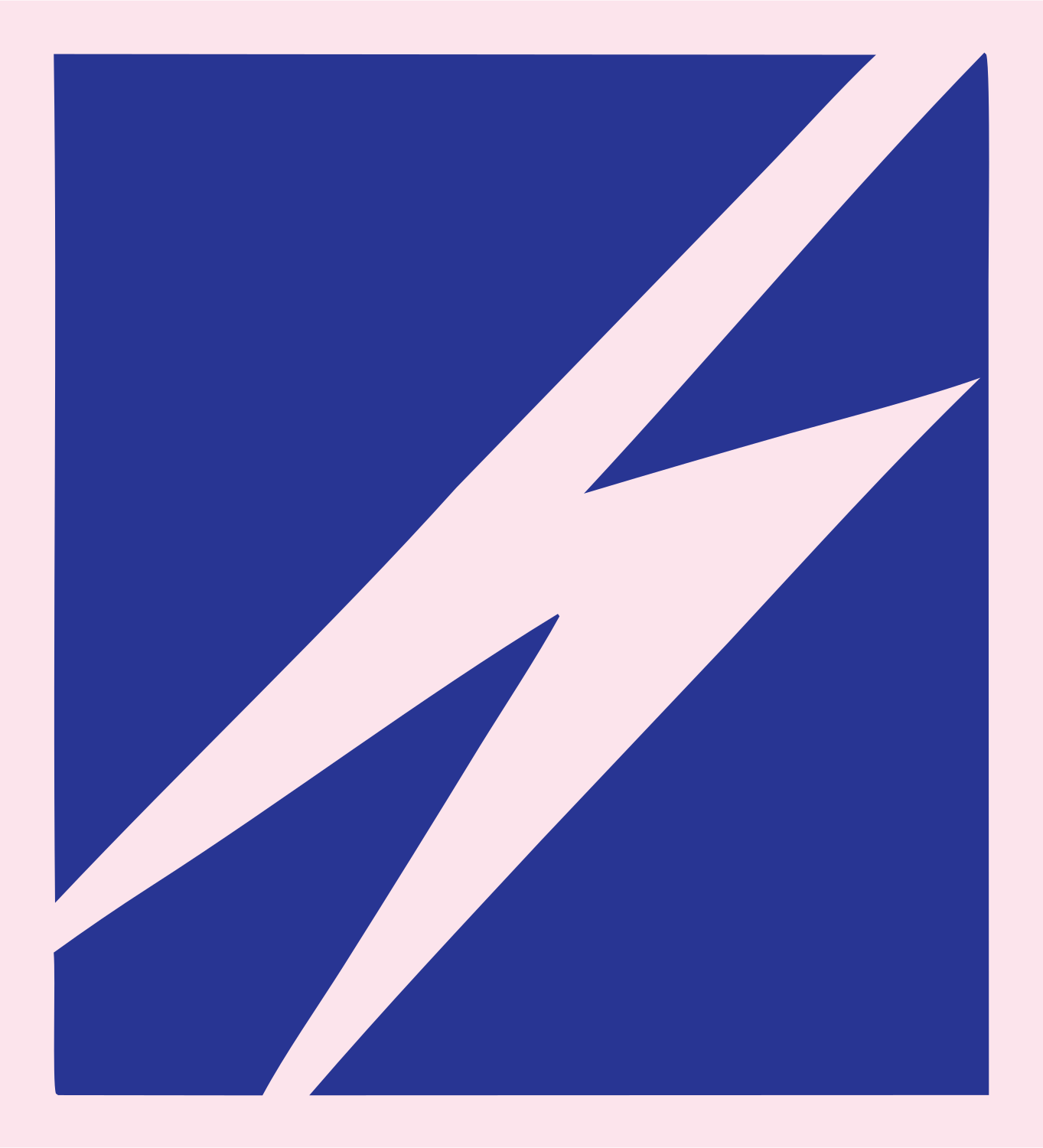 Lightning Bolt Square Badge #fce4ec/#283593