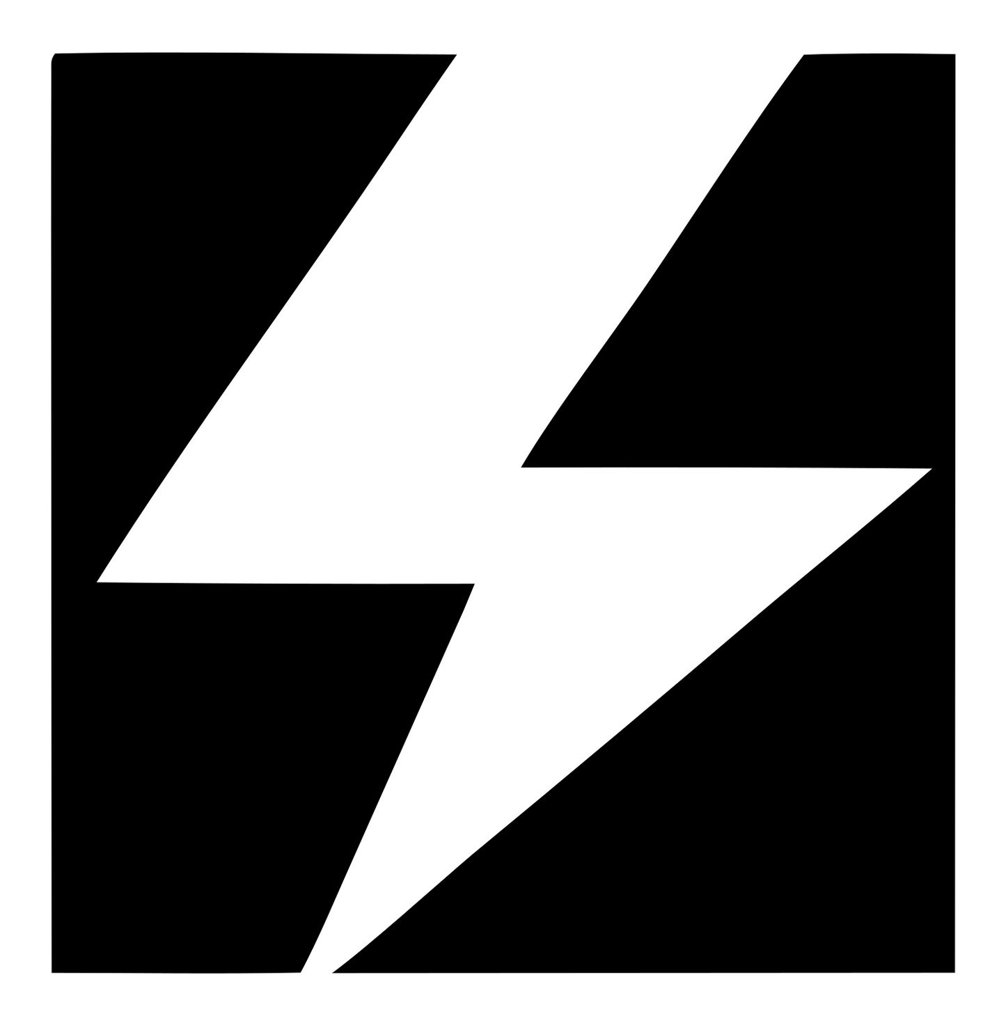 Lightning Bolt Negative Space Mark #ffffff/#000000